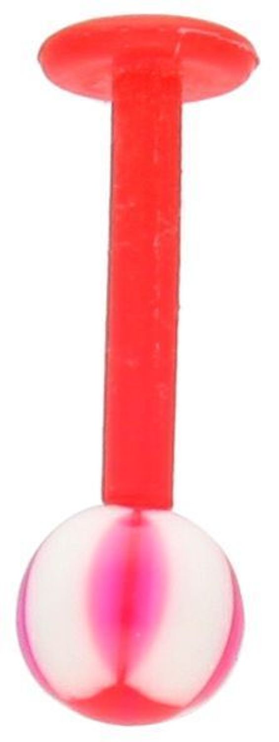 Kolczyk stalowy KOS 03 CZ w intensywnym czerwonym kolorze. Minimalistyczny, trwały i nowoczesny – idealny zarówno dla kobiet, jak i mężczyzn.1.jpg